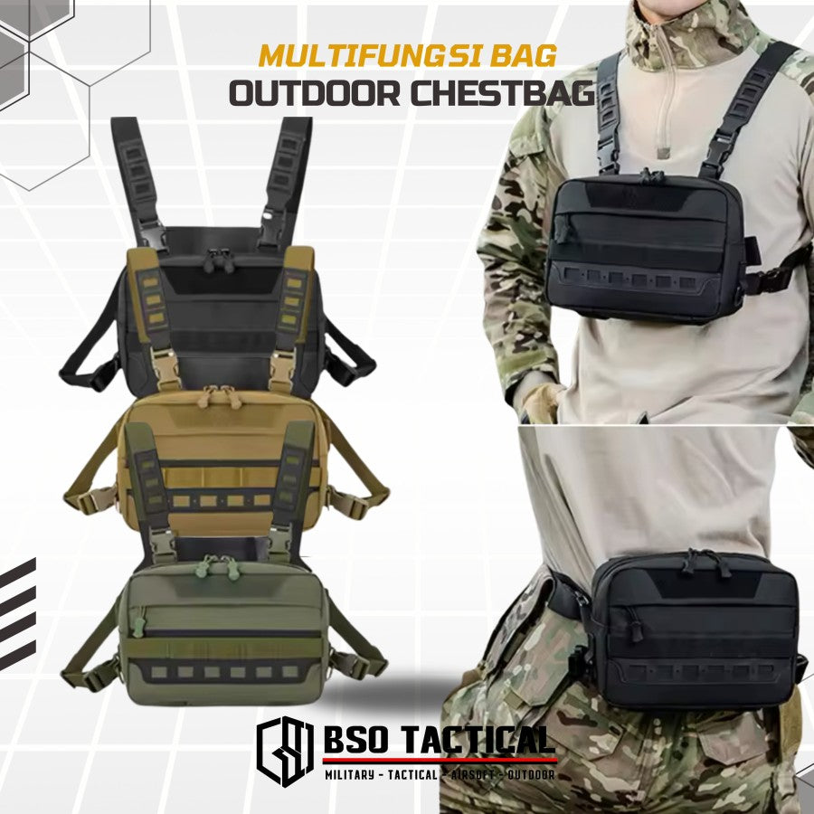 Tas Dada Tactical Chest Bag Multifungdi EDC Fishing Cycling Outdoor Multi Strap Portable