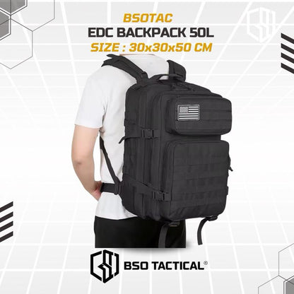 Tas Ransel Olahraga EDC 50L Backpack Outdoor Tactical Daily Bag Molle Multi Storage Gym Hyrox Camping Hiking 914