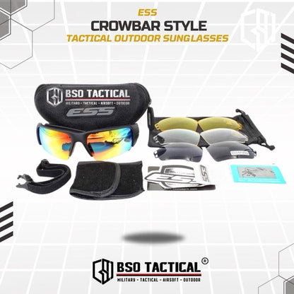 Kacamata Tactical ESS Crowbar Polarized 4 Lens Outdoor Sports Sunglasses