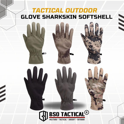 Sarung Tangan Thermal Outdoor Glove Sharkskin Softshell Sport Camo Full Finger Waterproof Windproof Fleece Bahan Nylon Polyester Polar Hangat
