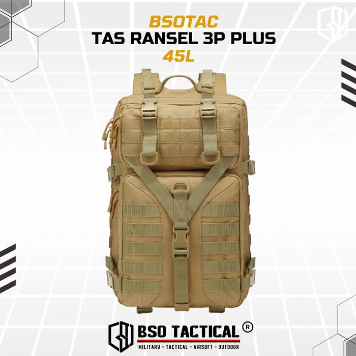 Tas Ransel Tactical 3P Plus Model Outdoor Hiking Backpack EDC Bag Multifungsi Gym Hyrox Fitness Travelling - TR925