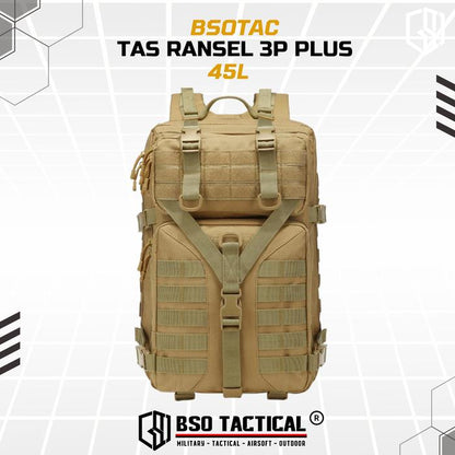 Tas Ransel Tactical 3P Plus Model Outdoor Hiking Backpack EDC Bag Multifungsi Gym Hyrox Fitness Travelling - TR925