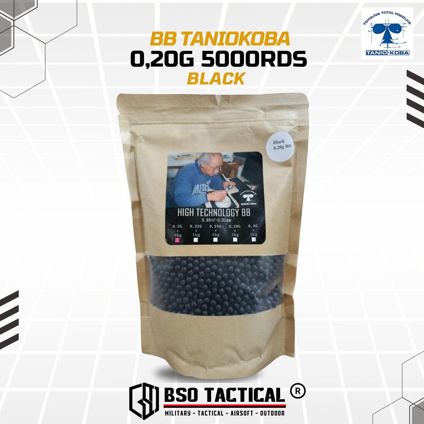 Taniokoba BB Airsoft 6mm Black 0.20 0,20 5000rds High Tech - ORIGINAL