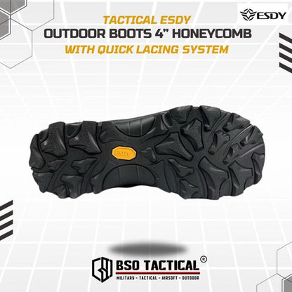 Sepatu Tactical Outdoor Esdy 4 Inch Honeycomb with Quick Lacing System