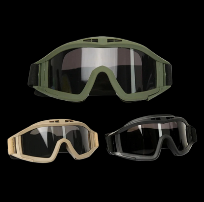 Tactical Outdoor Goggle 3 Lens Rubber Polymer Multifungsi Eye Protection