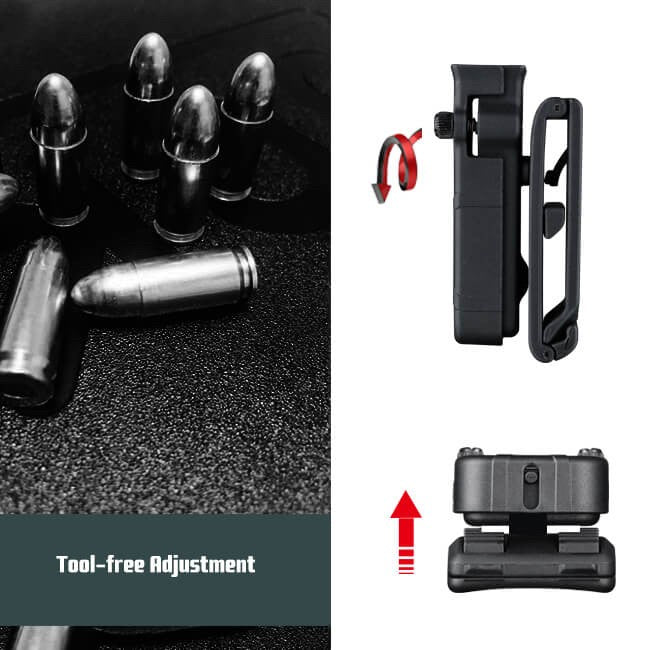 Cytac Single Mag Pouch Universal 9mm Adjustable Belt Clip