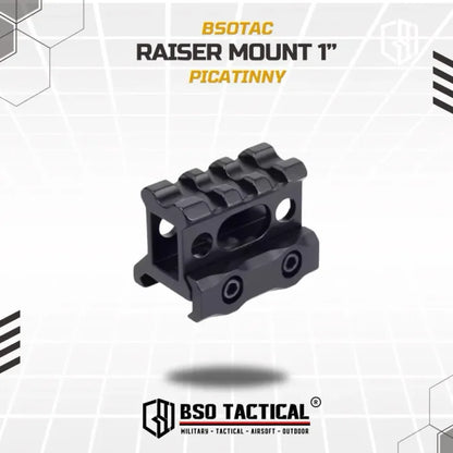 Riser Mount 1” Picatinny Rail 3 Slot Full Metal for Optic Laser Senter Flashlight
