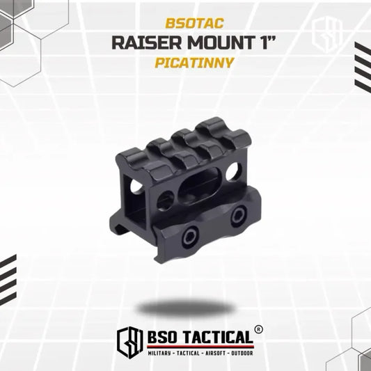 Riser Mount 1” Picatinny Rail 3 Slot Full Metal for Optic Laser Senter Flashlight