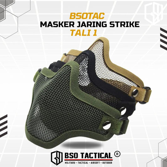 Masker Jaring Strike Style Metal Wire Half Mesh Mask Face Protection