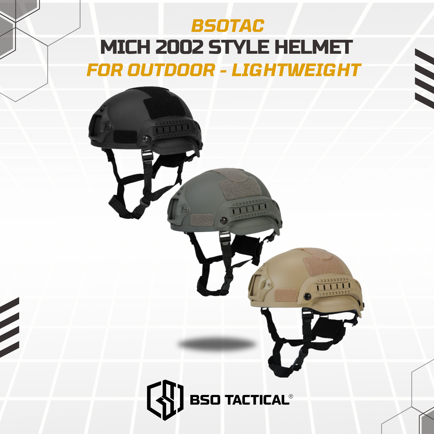 Helm Outdoor Tactical MICH 2002 Style Helmet With ACH Rail
