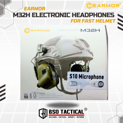Earmor M32H Helmet-Mounted Tactical Headset ARC Rail