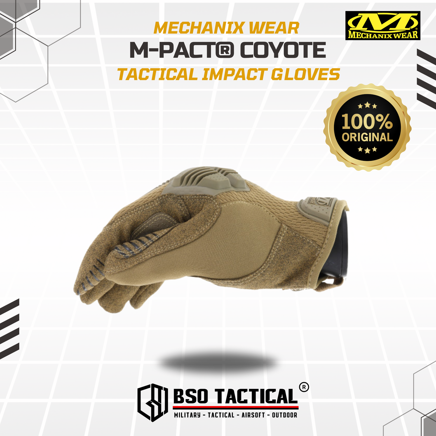 Mechanix Wear MPACT Tactical Impact Resistant Glove M-Pact Coyote Touchscreen - ORIGINAL