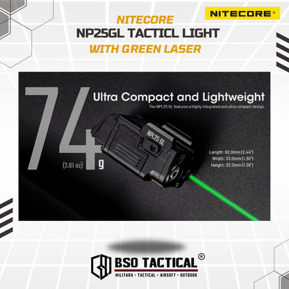 NITECORE NPL25 GL Green Laser Tactical Compact Flashlight 900LM Green Laser ORIGINAL