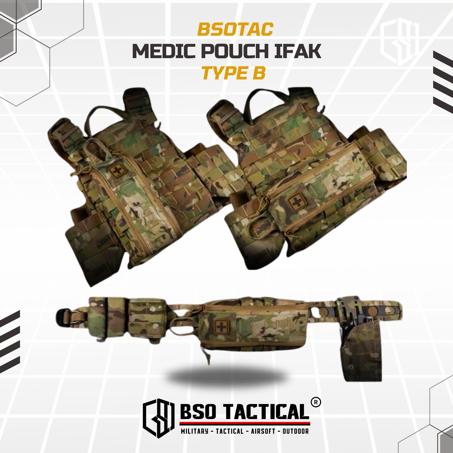 Quick Release First Aid Pack B IFAK Medical Pouch Molle FREE Medic Patch Outdoor