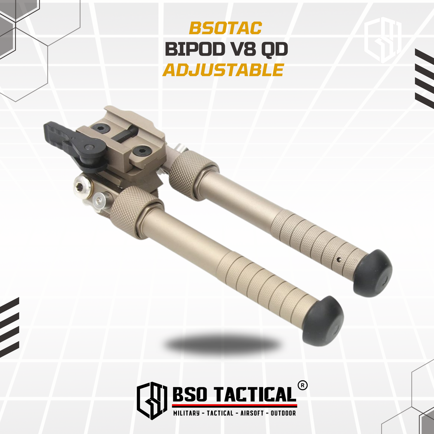 Bipod Atlas V8 QD Picatinny Adjustable Height & Rotating