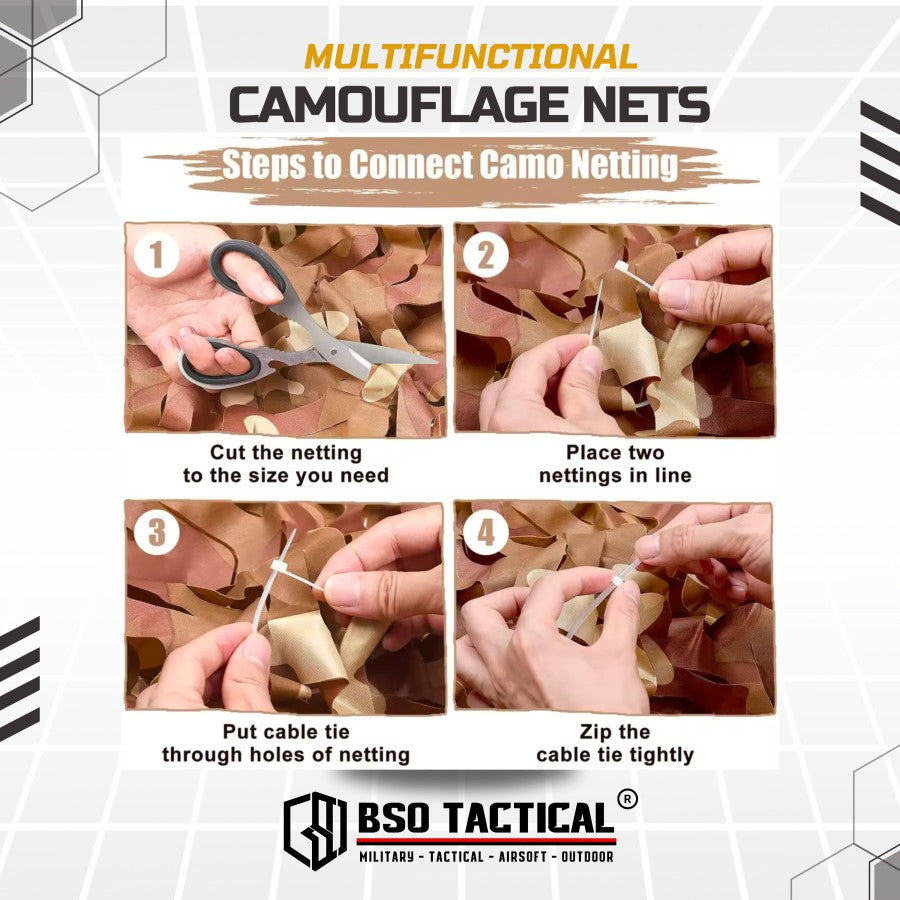 Multifunctional Camouflage Net Tenda Kain Jaring Multifungsi 3x2m Desert Color