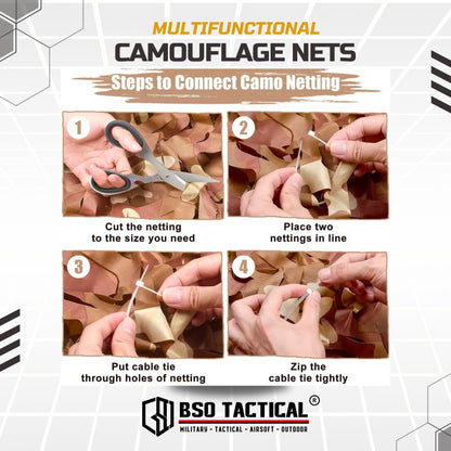 Multifunctional Camouflage Net Tenda Kain Jaring Multifungsi 3x2m Desert Color