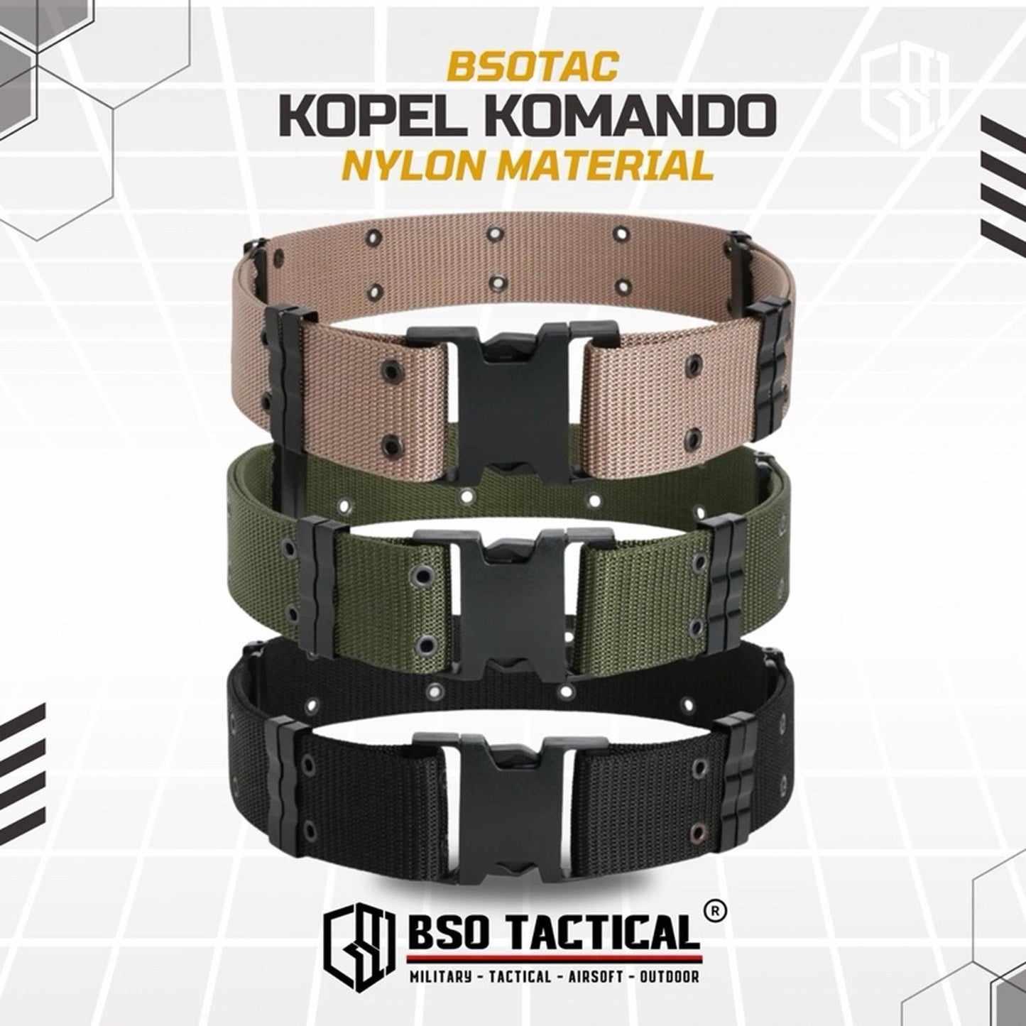 Ikat Pinggang Komando Belt Kopel Tactical Nylon Heavy Duty Nylon for Outdoor Sports