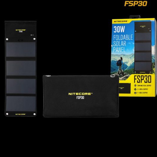 NITECORE FSP30 Portable Foldable 30W Solar Panel Outdoor Camping Power Charger - ORIGINAL