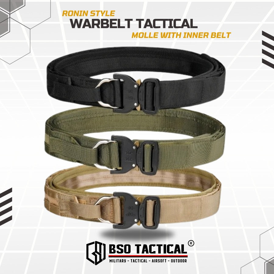 Ikat Pinggang Outdooor Belt Molle 2 Layer dengan Buckle Alloy dan Sistem Molle untuk Perlengkapan Outdoor Outer Inner Belt