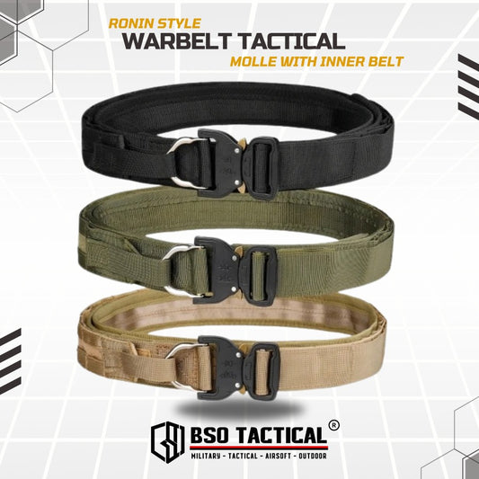 Ikat Pinggang Outdooor Belt Molle 2 Layer dengan Buckle Alloy dan Sistem Molle untuk Perlengkapan Outdoor Outer Inner Belt