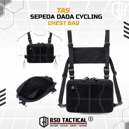 Tas Sepeda Dada Outdoor Cycling Chest Bag Tactical Chest Rig Bag Gym Hyrox Fitnes 600D Nylon Durable Adjustable