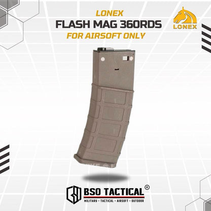Lonex Mag Tarik 360 Rounds Metal Flash Mag High Cap