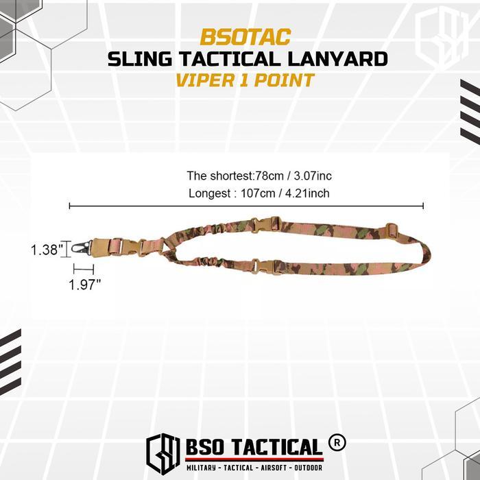 Sling Tactical Lanyard Viper 1 Point Strap Adjustable Metal Hook