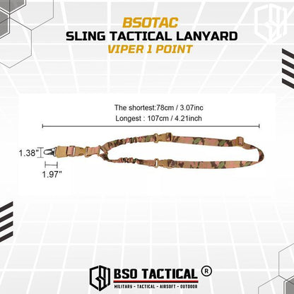 Sling Tactical Lanyard Viper 1 Point Strap Adjustable Metal Hook