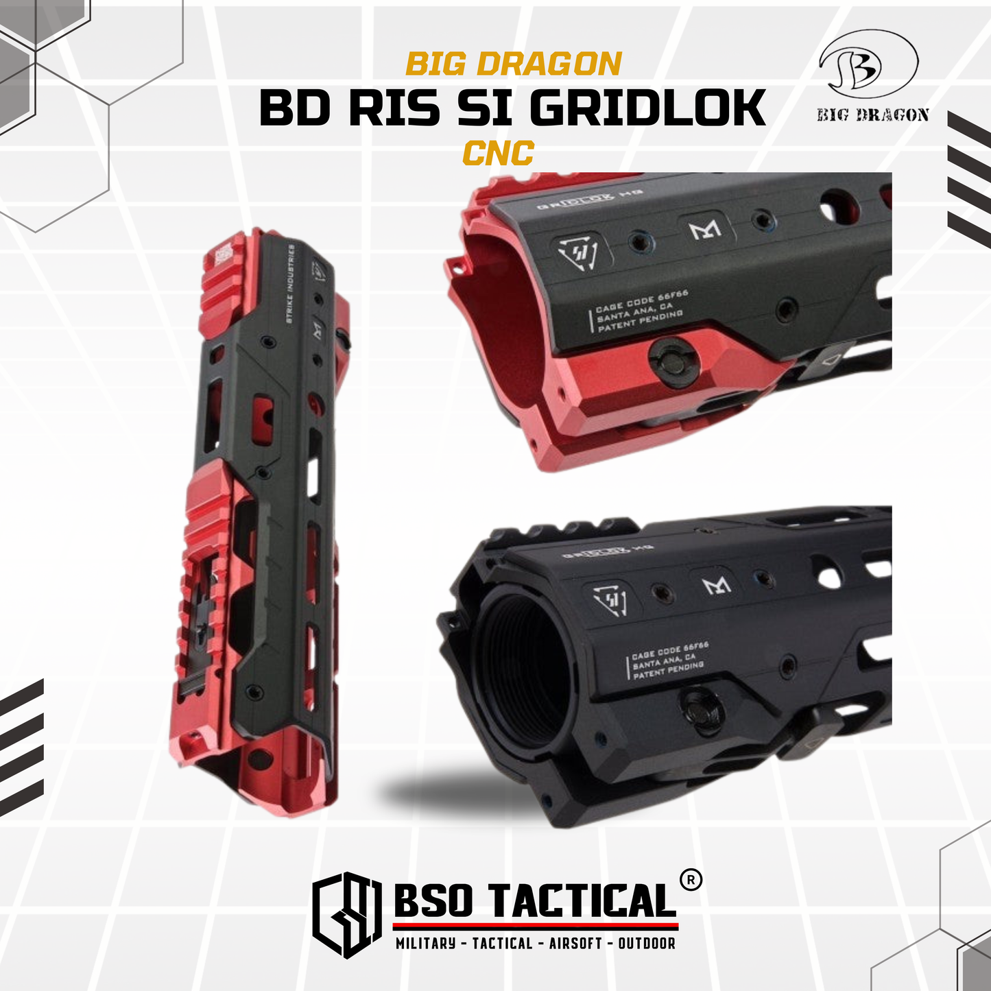 RIS SI Gridlok Handguard Complete CNC Full Metal Marking
