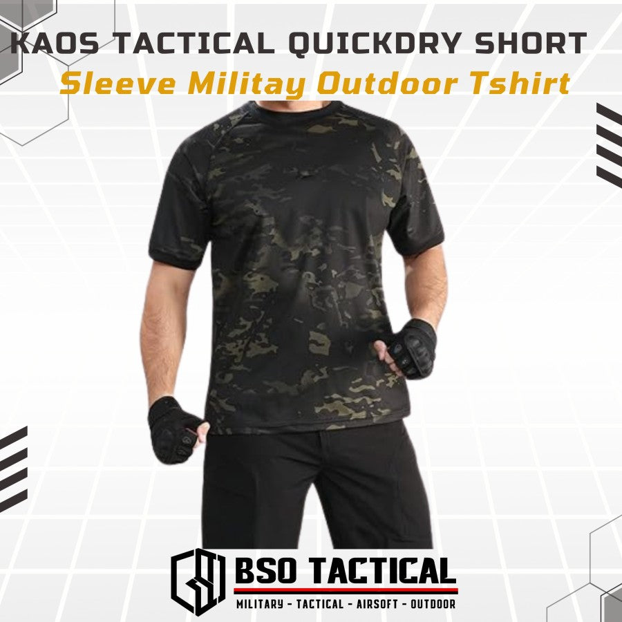 Kaos Tactical Quickdry Short Sleeve Outdoor Tshirt Casual Polyester Pria Shirt Pendek Sport