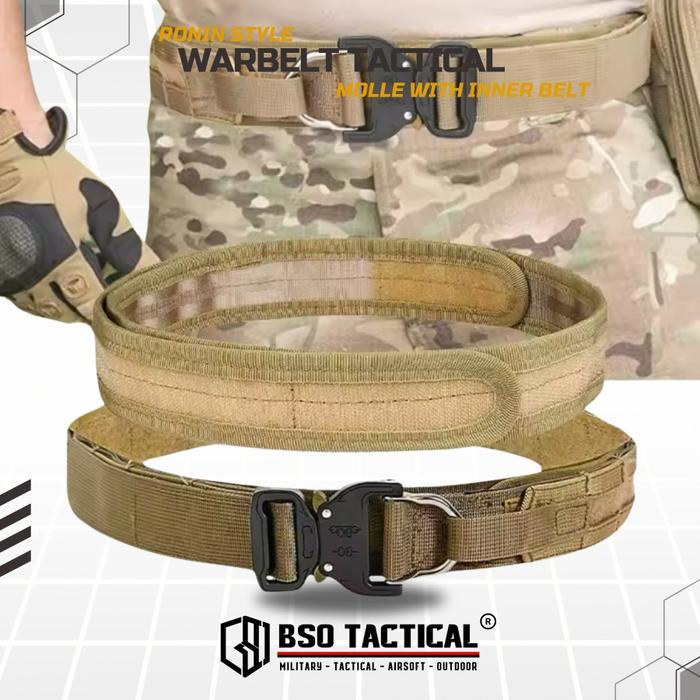 Ikat Pinggang Outdooor Belt Molle 2 Layer dengan Buckle Alloy dan Sistem Molle untuk Perlengkapan Outdoor Outer Inner Belt