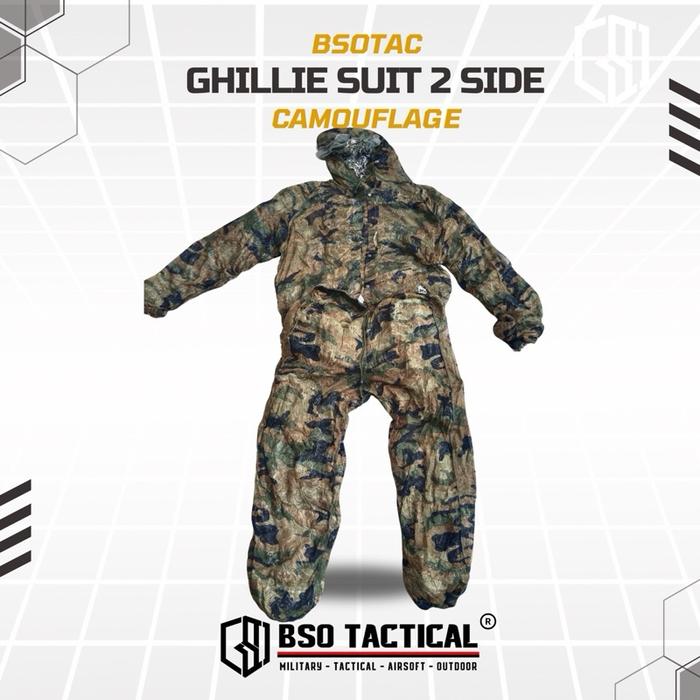 Baju Ghillie Suit 2 Side Tactical Outdoor Set Camo Sports