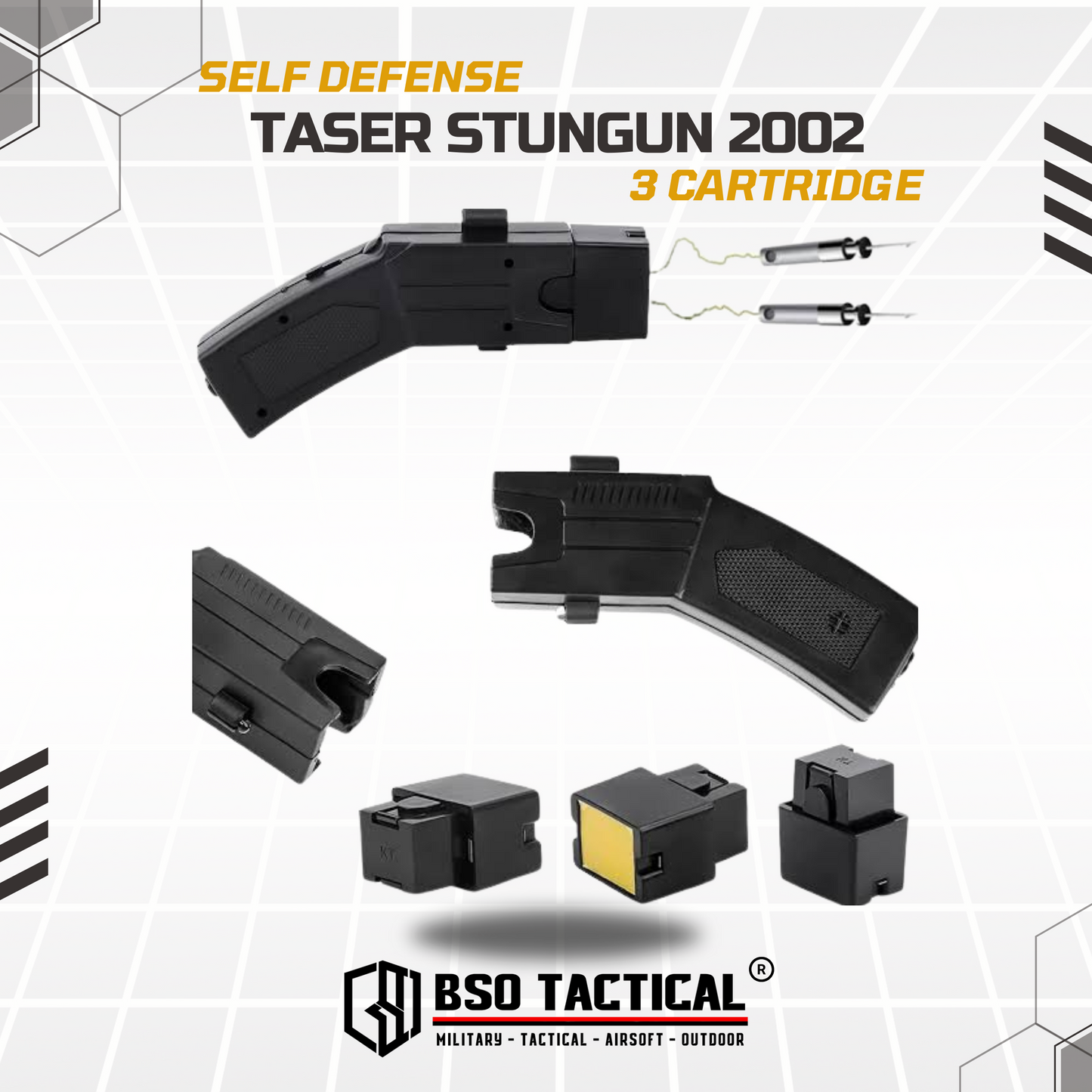 Taser 2002 80KV with Laser Pointer EDC Survival Self Defense Gear 3 Cartidge Include