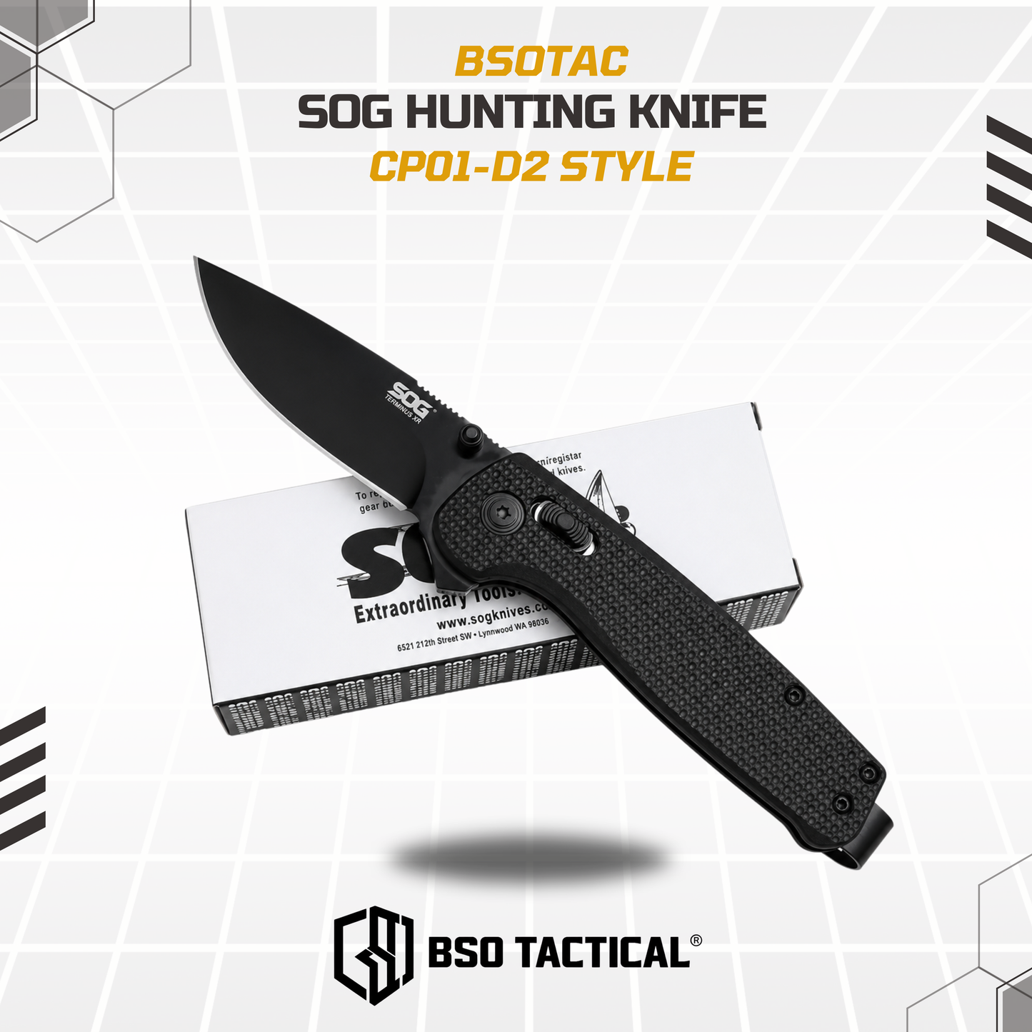 Pisau Lipat SOG Outdoor Knife Cryo D2 Style Hunting Camping Knives Survival EDC Gear