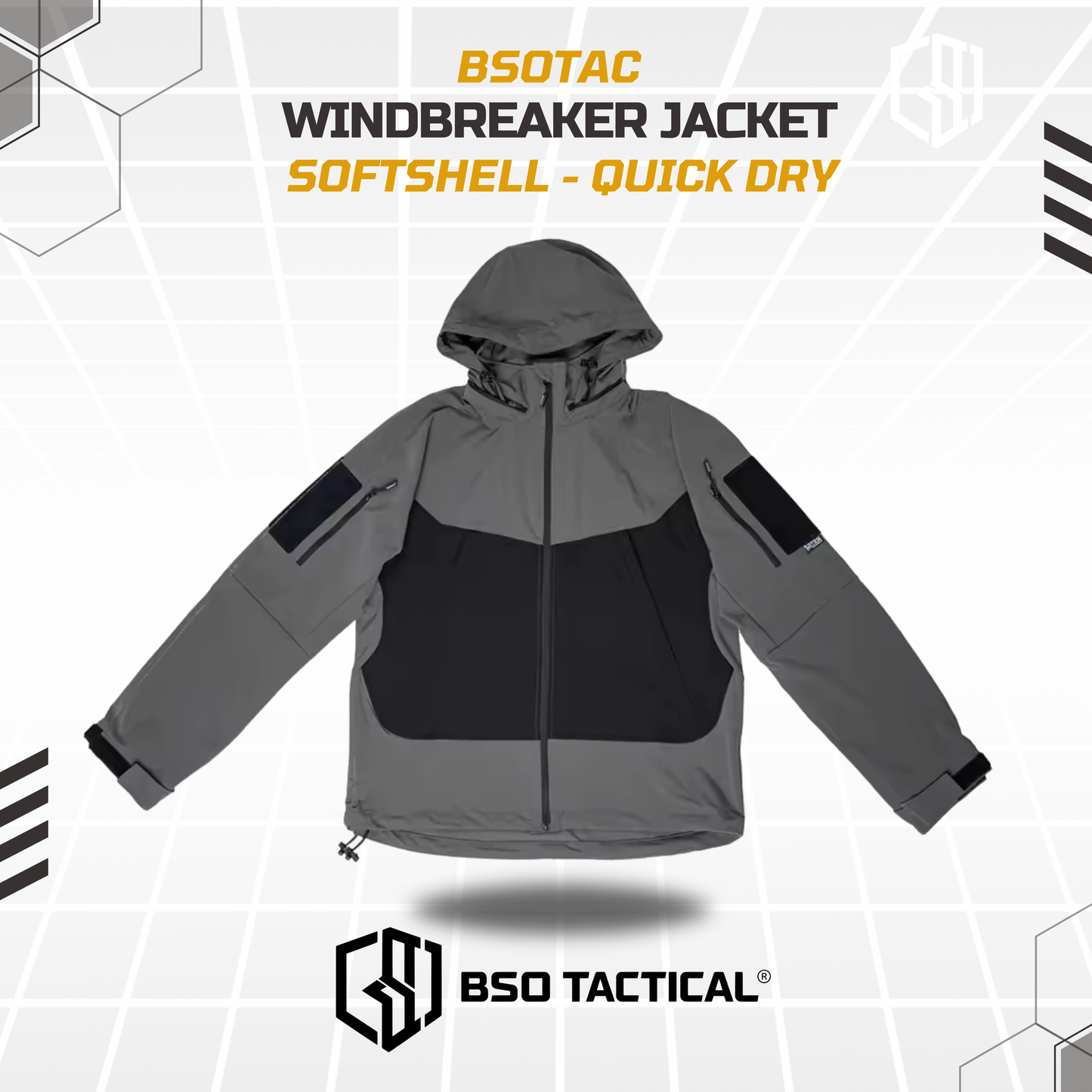 Jacket Windbreaker Soft Shell with Hoodie for Outdoor Quick Dry