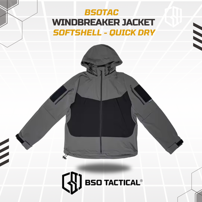 Jacket Windbreaker Soft Shell with Hoodie for Outdoor Quick Dry