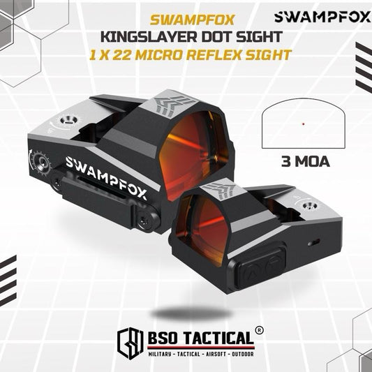 Swampfox KINGSLAYER 1X22 3 MOA Micro Red Dot Scope Sight Tactical Optic