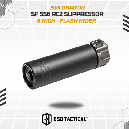 SF SOCOM 556 Style RC2 Series Mock Suppressor 5 Inch Silencer Full Metal Marking with Flash Hider