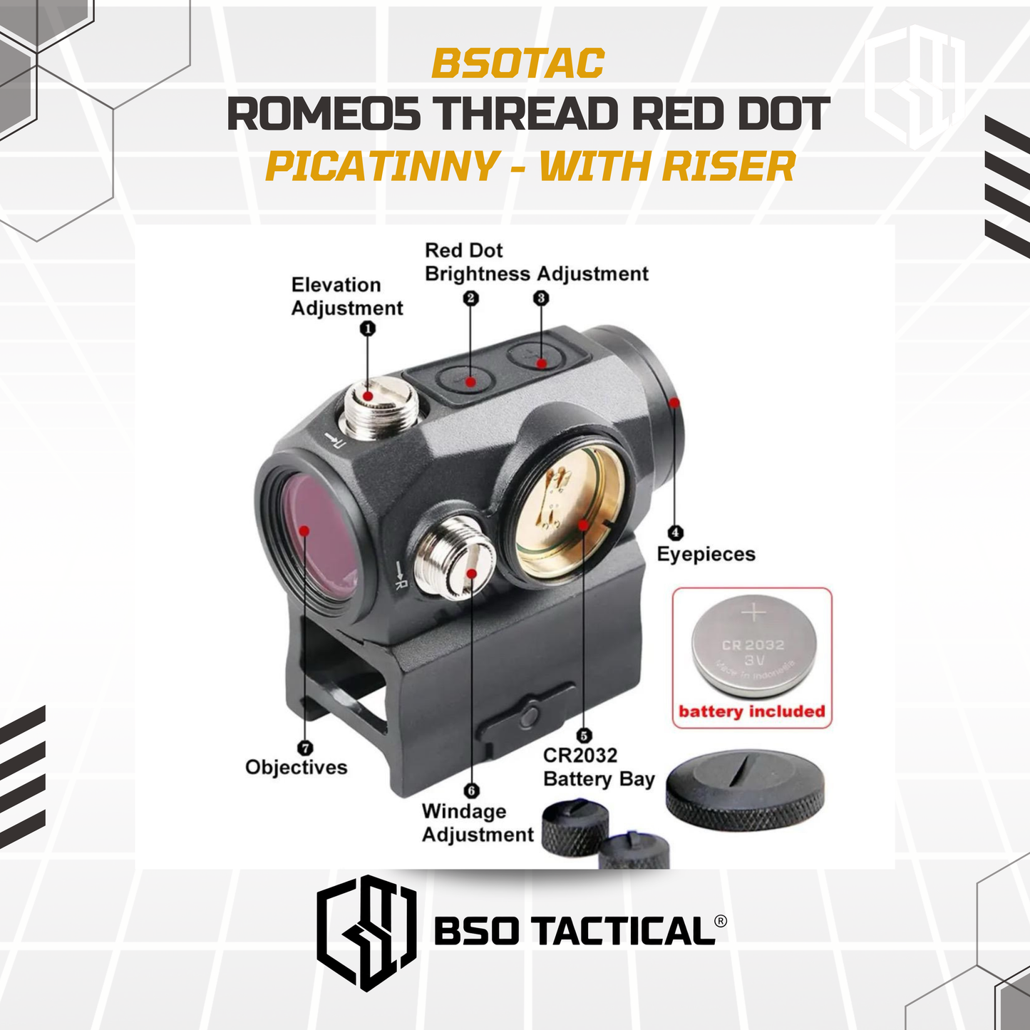 Red Dot Scope Romeo 5 Tread 2MOA Riser Low Mount CNC Picatinny