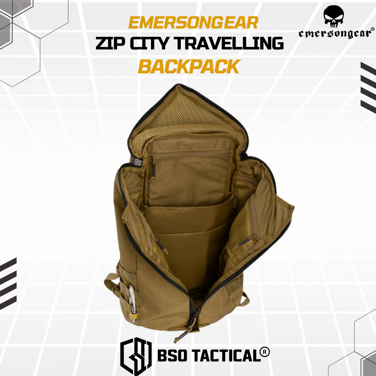 Tas Ransel Outdoor Emerson Zip City Casual EDC Backpack EM9323