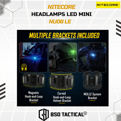 NITECORE Senter LED Mini Headlamp Rechargeable 15 Lumens - NU06 LE