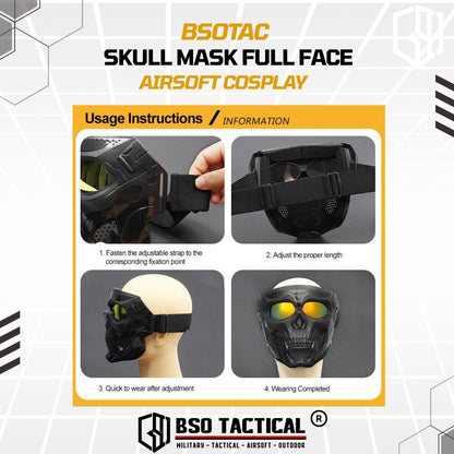 Masker Skull Tactical Outdoor Mask Topeng Full Face Tengkorak Mask for Outdoor Cosplay