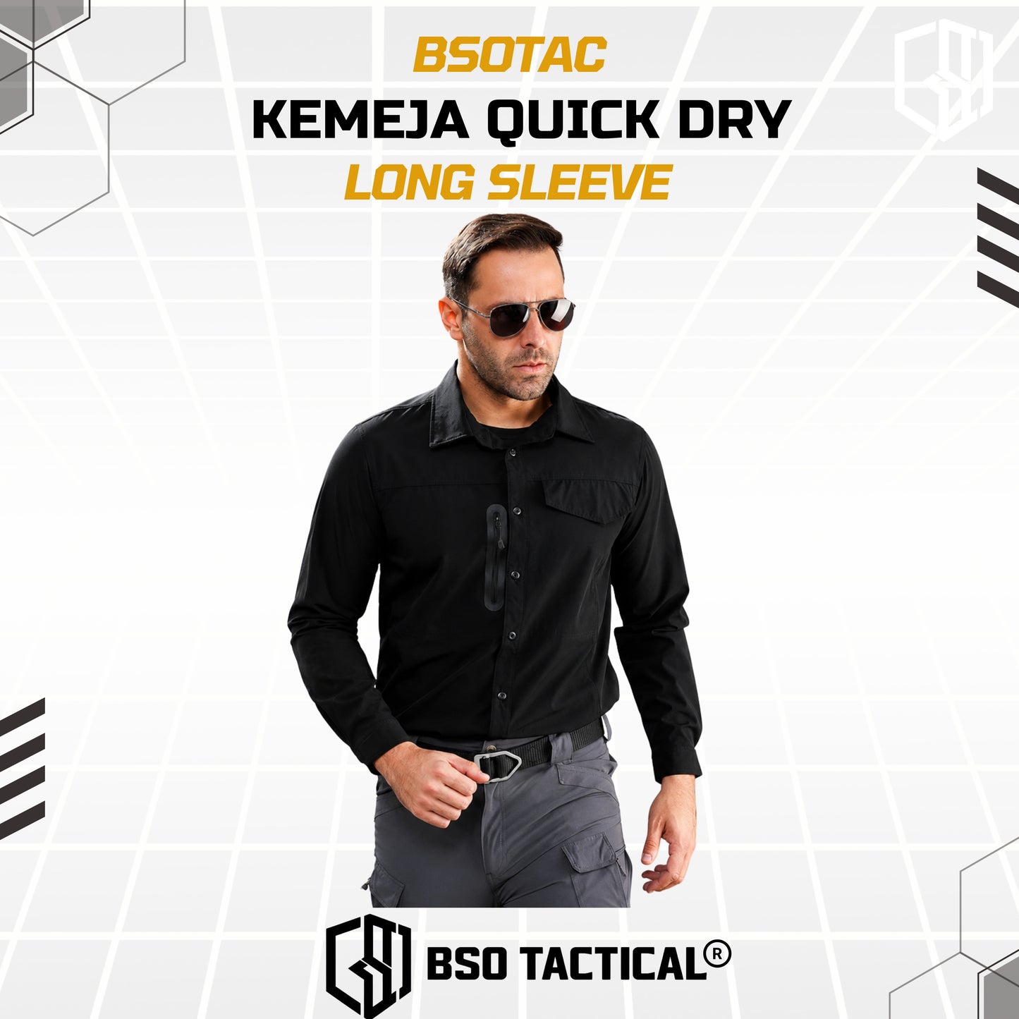 Kemeja Parasut Tactical Quick Dry Combat Long Sleeve Shirt Outdoor Casual Pria