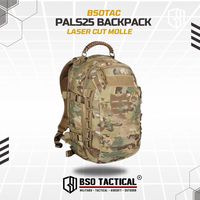 Tas Ransel Molle Backpack PALS 25L EDC Outdoor 600D Polyester 210D Lining 42x12x21cm 1.5kg Hyrox Camping Hiking Bag