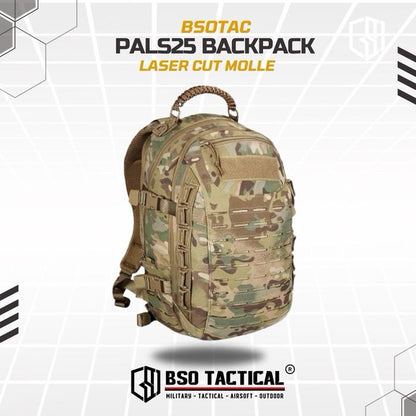 Tas Ransel Molle Backpack PALS 25L EDC Outdoor 600D Polyester 210D Lining 42x12x21cm 1.5kg Hyrox Camping Hiking Bag