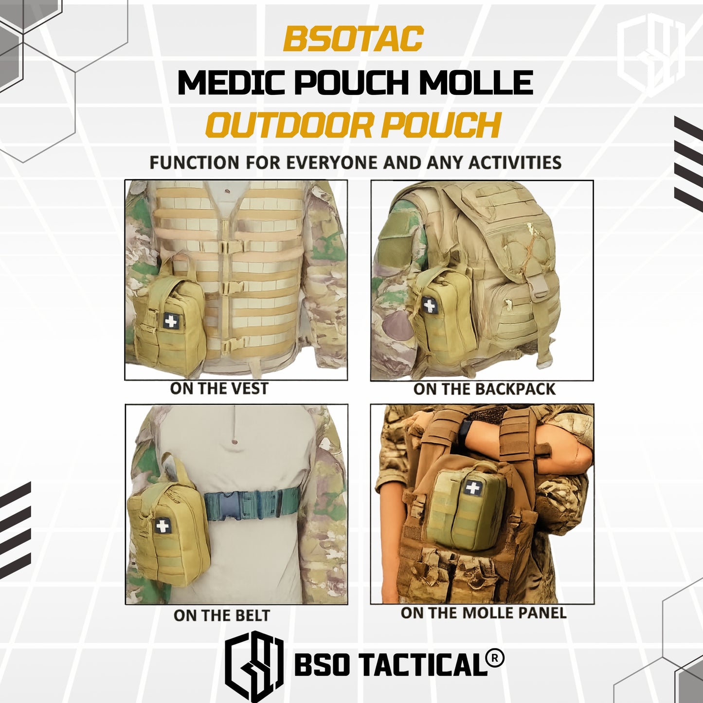 Tactical Medic Pouch 600D Molle Outdoor Military Pouch Free Patch