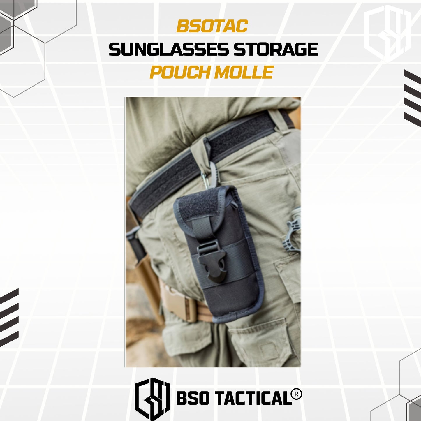 BSOTAC Tactical Sunglasses Storage Pouch Molle Clip Tempat Kacamata Multifungsi