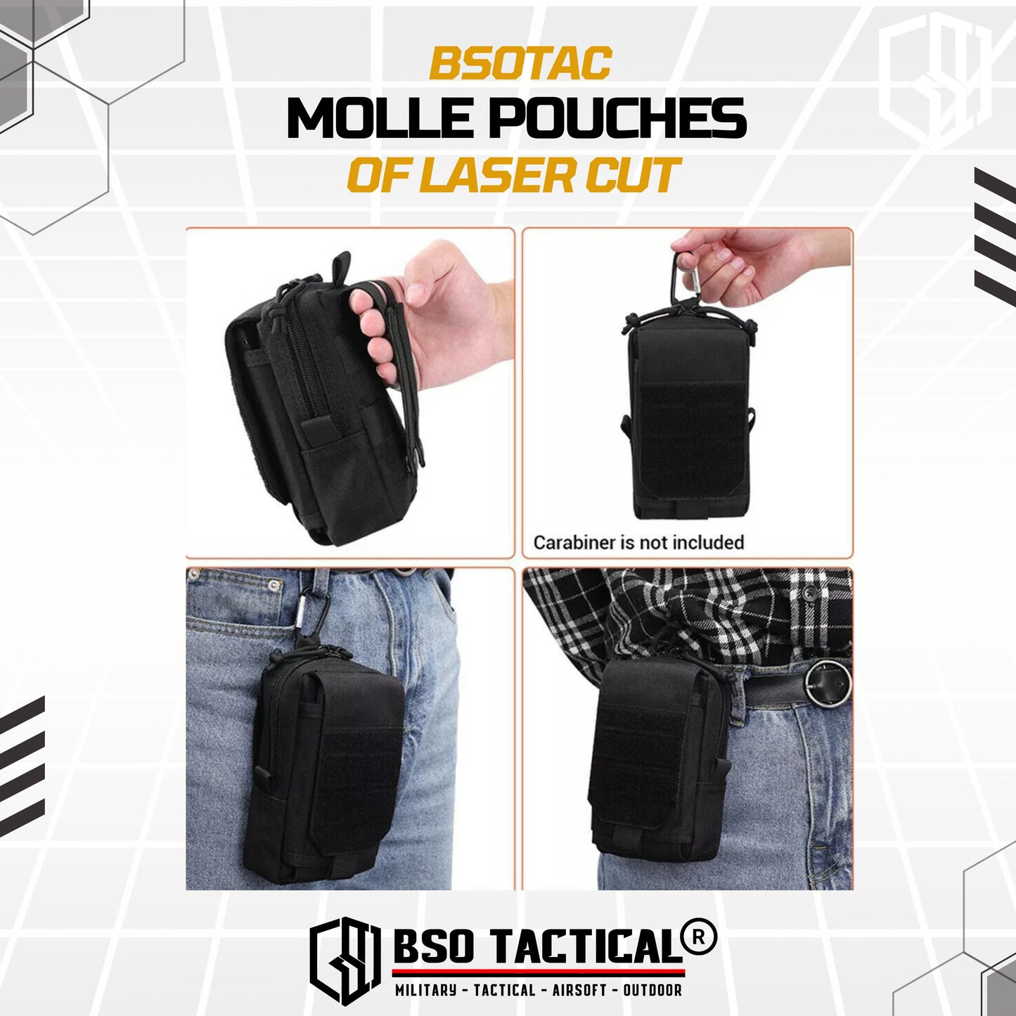Pouch Tactical Molle Waist Pack EDC Mini Bag Vest Belt - Laser Cut