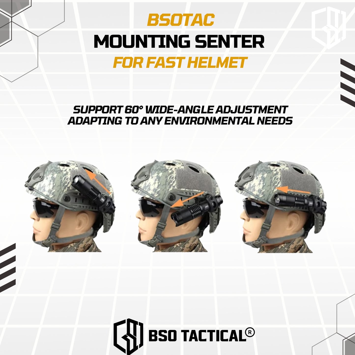 Mounting Senter Mount Rail Flashlight for ARC Rail  Helmet Accesories Fast Helm ABS Outdoor